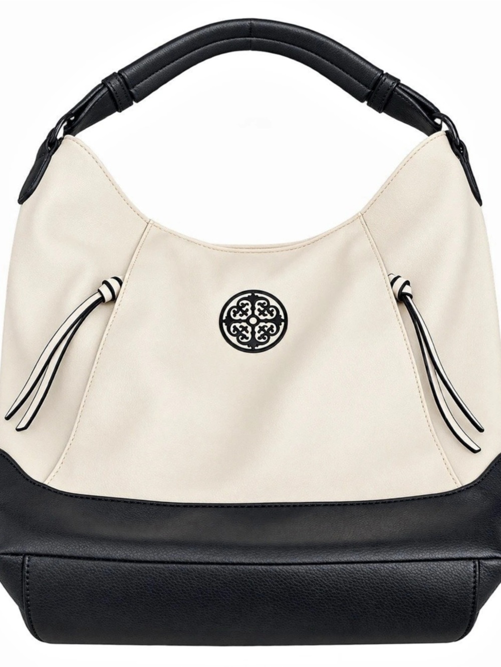 Two-Tone Hobo Bag in Black & Cream Like New